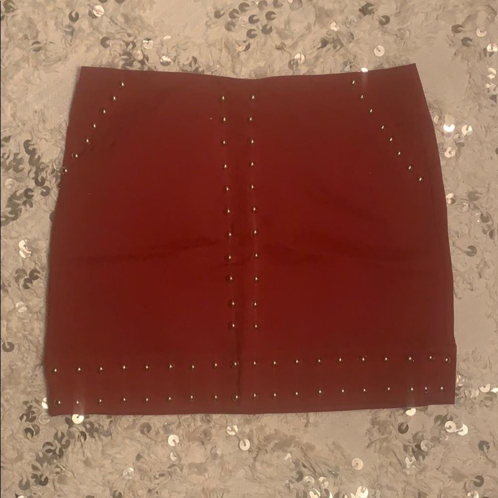 NEVER WORN OUT!!! dark red/maroon with gold beads